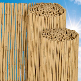 1.5m x 5m Extra Thick Natural Bamboo Peeled Reed Fence Outdoor Garden