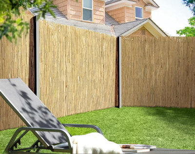1.5m x 5m Extra Thick Natural Bamboo Peeled Reed Fence Outdoor Garden