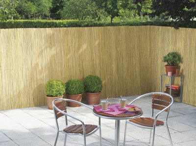 1.5m x 5m Extra Thick Natural Bamboo Peeled Reed Fence Outdoor Garden - 4
