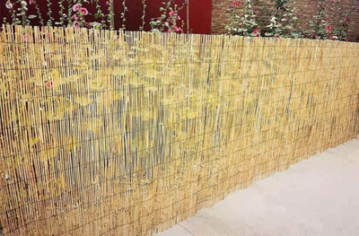 1.5m x 6m Split Natural Peeled Reed Screening Fencing Panel Bamboo Fence Roll Garden
