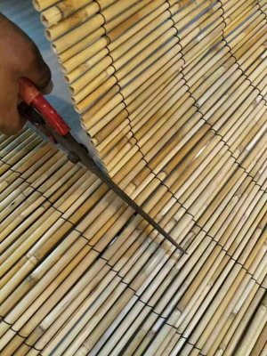 1.5m x 6m Split Natural Peeled Reed Screening Fencing Panel Bamboo Fence Roll Garden - 6