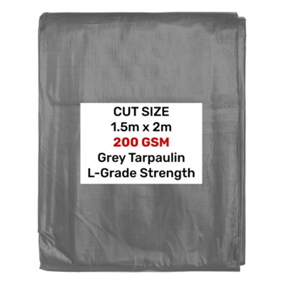 1.5m x2m  Heavy duty gray waterproof tarpaulin/ground sheet - 5