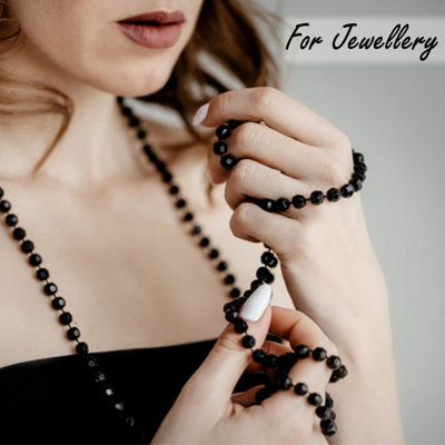 1.5mm Elastic Cord, Thread Beading String Round Cord Stretchy Elastic, Black - 25 Metres