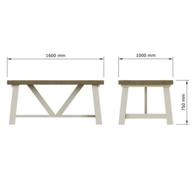 1.6M Solid Reclaimed Pine Truffle Dining Table Set With 2 FREE Extensions