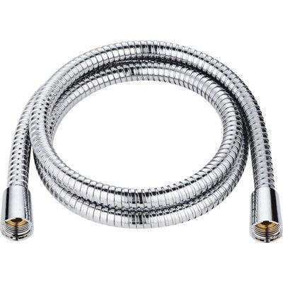 1.75 Metre 1/2" x 1/2" Inch Stainless Steel Cone Braided Shower Hose With 11mm Bore Chrome