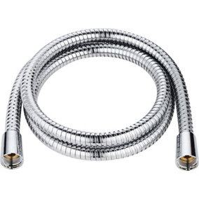 1.75 Metre 1/2" x 1/2" Inch Stainless Steel Cone Braided Shower Hose With 11mm Bore Chrome
