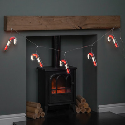1.75m 6 Infinity Hanging Christmas Candy Cane Garland with Red and ...