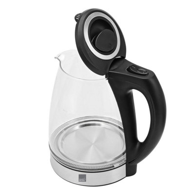 1.7L Electric Glass Kettle - Blue LED while boiling - Ergonomic Handle - Boil Dry And Overheat Protection - Portable Design - 6
