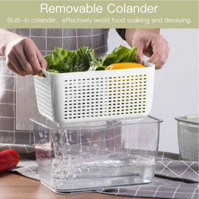 1.7L Stackable Refrigerator Organizer with Detachable Strainer