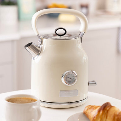 1.7L Stainless Steel Kettle Cream & Chrome Fast Boil