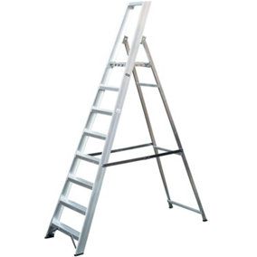 1.7m Aluminium Platform Step Ladders 8 Tread 3.3m Work Height HEAVY DUTY Steps