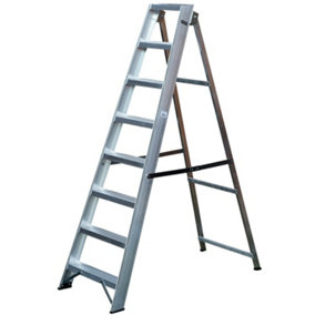 1.7m Aluminium Swingback Step Ladders 8 Tread Professional Lightweight Steps