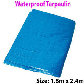 1.8 x 2.4m Outdoor Waterproof Blue Tarpaulin Sheets Ground Protective Cover Tarp