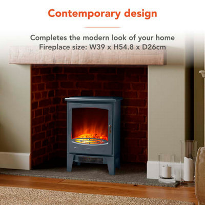 1.85KW Jesmond Log Effect Fire Stove Black - 7