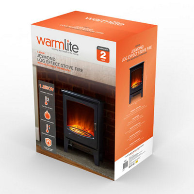 1.85KW Jesmond Log Effect Fire Stove Black - 9
