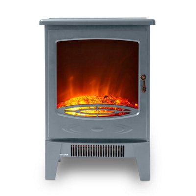 1.85KW Jesmond Log Effect Fire Stove Grey