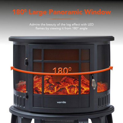 1.8KW Bath Log Effect Stove Fire Black