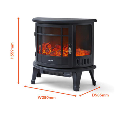 1.8KW Bath Log Effect Stove Fire Black