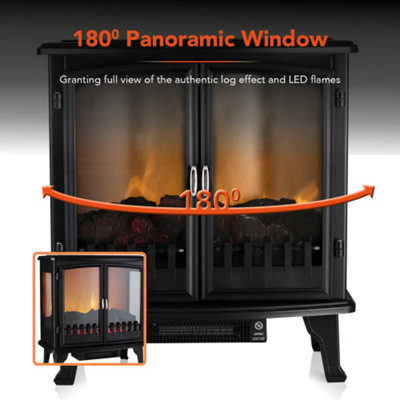 1.8KW Carlisle Double Door Stove Panoramic - 6