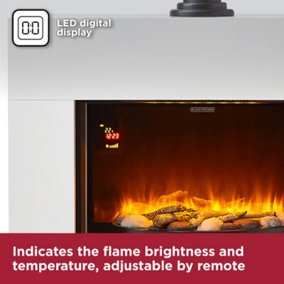 1.8KW Log Effect Fireplace - adjustable thermostat - 4