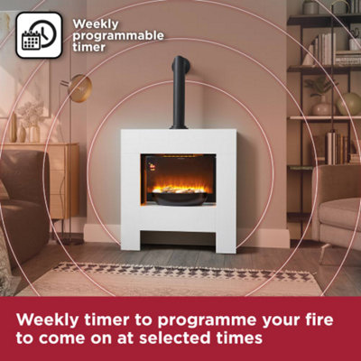 1.8KW Log Effect Fireplace - adjustable thermostat - 5