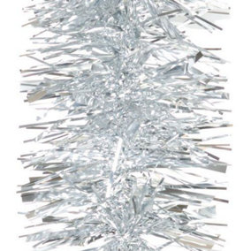 1.8m/6ft  Luxury Deluxe Chunky Christmas Tinsel Garland Xmas Tree Decorations, one Silver