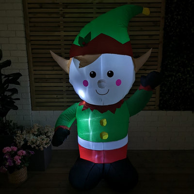 1.8m Inflatable Light up LED Indoor Outdoor Christmas Elf Decoration Price Comparisons | Compare The Build