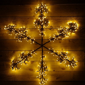 1.8m LED Indoor Outdoor Snowflake Christmas Decoration in Warm White