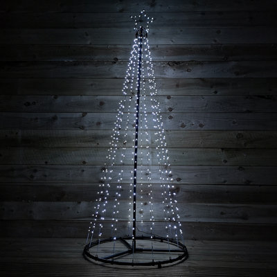 1.8m Outdoor Maypole Christmas Tree with 560 Ice White 10 Flashing