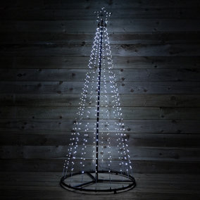 1.8m Outdoor Maypole Christmas Tree with 560 Ice White 10% Flashing LEDs