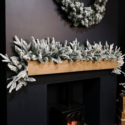 1.8m Snow Flocked Lapland Christmas Garland with 150 Tips Price Comparisons | Compare The Build