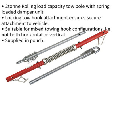 1.8m Tow Pole with Shock Spring - 2000kg Rolling Load Capacity ...