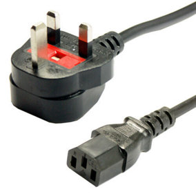 1.8M -UK Plug to IEC Socket Mains 10A Power Cable-PC Monitor Amp Kettle C13 Lead
