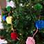 1.8m Woolly Pink Blue Green Red Yellow Christmas Tree Pom Pom Garland Decoration