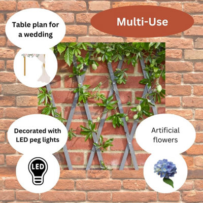 1.8m x 0.9m Heavy Duty Plant Support Wooden Expanding Trellis for Climbing Plants Garden Decoration