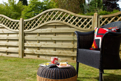 1.8m x 0.9m Pressure Treated Decorative Europa Prague Fence Panel - Pack of 3