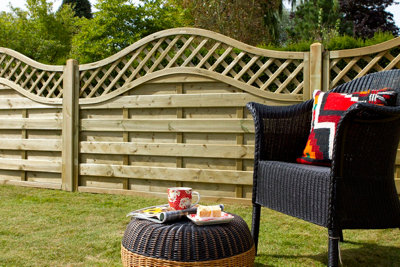 1.8m x 1.2m Pressure Treated Decorative Europa Prague Fence Panel - Pack of 3