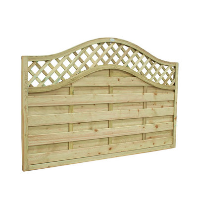 1.8m x 1.2m Pressure Treated Decorative Europa Prague Fence Panel - Pack of 3 - 3