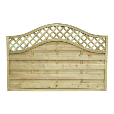 1.8m x 1.2m Pressure Treated Decorative Europa Prague Fence Panel - Pack of 5