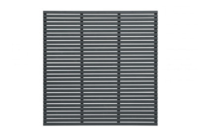1.8m x 1.81m Contemporary Slatted Fence Panel - Anthracite Grey - Pack of 3