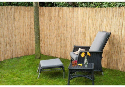1.8m x 4m Bamboo Screening Roll Panel Natural Fence Peeled Reed Fencing Outdoor Garden