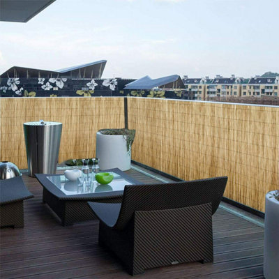 1.8m x 4m Bamboo Screening Roll Panel Natural Fence Peeled Reed Fencing Outdoor Garden - 7