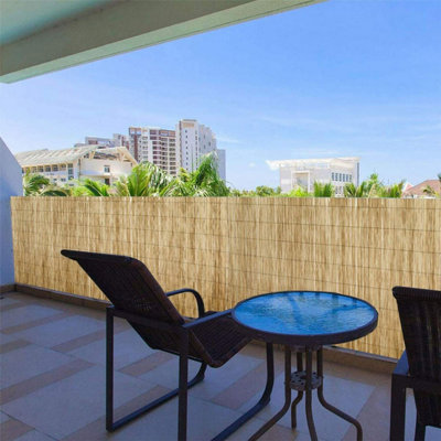 1.8m x 4m Bamboo Screening Roll Panel Natural Fence Peeled Reed Fencing Outdoor Garden - 8