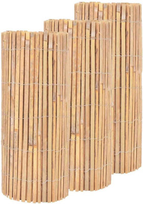 1.8m x 4m Bamboo Slat Fence Screen Roll Screening Fencing Privacy Shield Garden Natural - 3