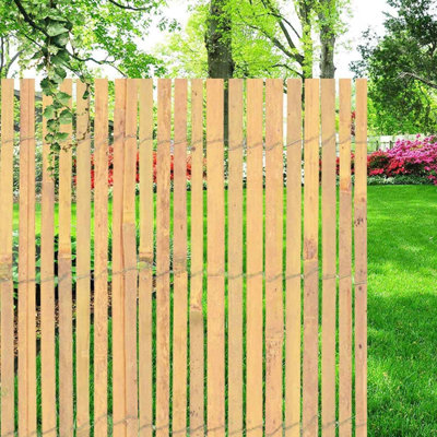 1.8m x 4m Bamboo Slat Fence Screen Roll Screening Fencing Privacy Shield Garden Natural - 6