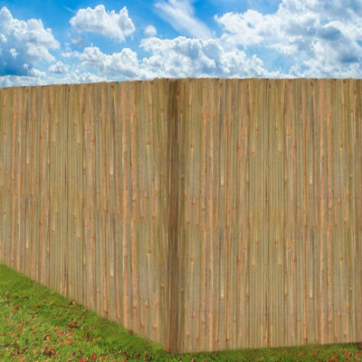 1.8m x 4m Bamboo Slat Fence Screen Roll Screening Fencing Privacy Shield Garden Natural - 7