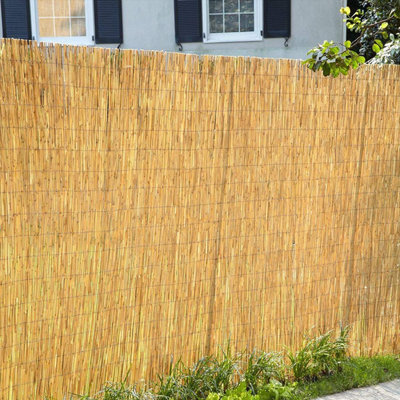 1.8m x 4m Natural Fence Peeled Reed Fencing Outdoor Garden Privacy