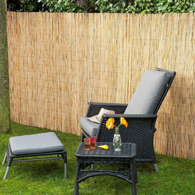 1.8m x 4m Split Natural Peeled Reed Screening Fencing Panel Bamboo Fence Roll Garden - 6