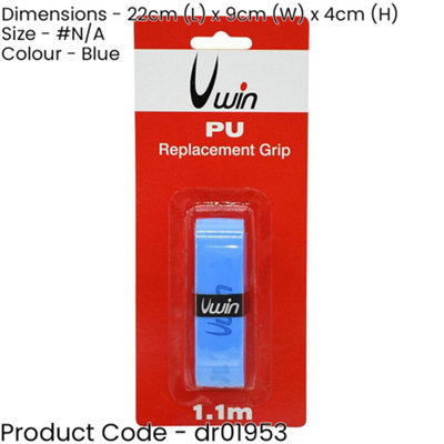 1.8mm x 1.1m BLUE PU Comfort Grip - Tennis Badminton Squash Racket Replacement
