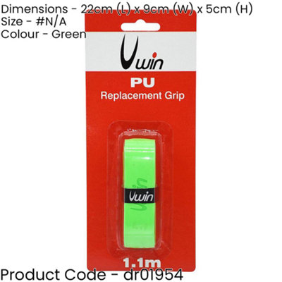 1.8mm x 1.1m GREEN PU Comfort Grip - Tennis Badminton Squash Racket Replacement